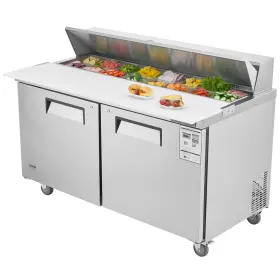 Vevor 197988408796 Commercial Refrigerator 60 Inch Sandwich Salad Prep Table 2 Doors With 16 Pans