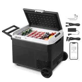 Mcd60d1 Vevor 12v Car Refrigerator Portable Freezer 63.4 Quart Electric Cooler For Camping