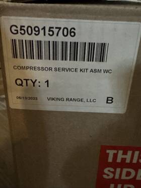 Viking G50915706 Compressor Sub From Pm010607 Pm910519 Oem