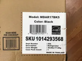 Mdar17bk5 Vissani Mini Refrigerator