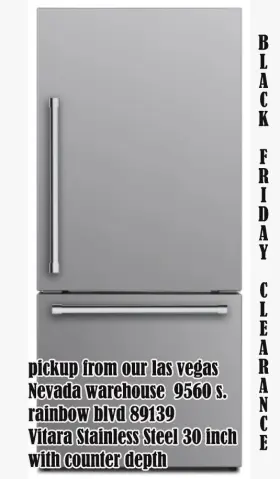 Vbfr1800esse Vitara 3o Inch Counter Depth Refrigerator Brand New Pickup Only