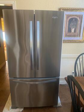 Whirlpool Wrf540cwbm00 Refrigerator 350 Works Fine Stainless Steel Fr Doors Bottom Freezer