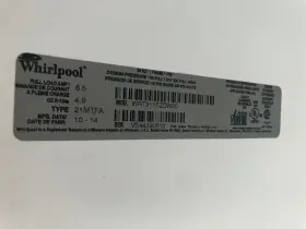 Wrt311fzdw00 Whirlpool Whirpool White Regrigerator 19 Cf Top Freezer 28 Inch Depth X 33 Width 65 High