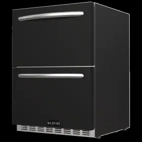Wfrdd-24slvbss Wildfire Outdoor Living 24 Inch Dual Drawer Black Stainless Steel Fridge Sleeve