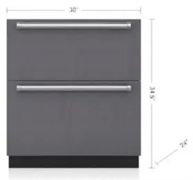 Id30fi Wolf Sub-zero 30 Inch Integrated Panel Ready Double Smart Freezer Drawer