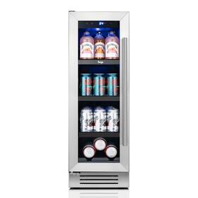 Yeego Yg-bs12 12 Inch 60 Cans Beverage Cooler 3 Led Light Mini Fridge Left/right Hinge