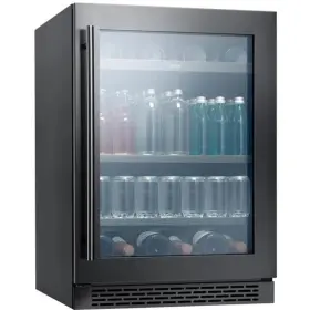 Prb24c01bbsg Zephyr 24 Inch Black/ss Glass Undercounter Built-in Beverage Cooler