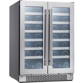 Zephyr Prw24c32bg 24 Inch Ss Glass Undercounter Built-in Dual Zone Wine Cooler