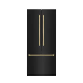 Grbivz-bs-36-g Zline New 36 Inch Built In Black Stainless Refrigerator Counter Depth