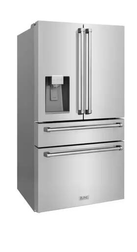 Zline Rfm-w-wf-36 Stainless Steel French Door Refrigerator Water Dispenser Ice Maker 4-door