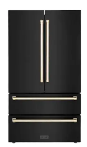 Rfmz-36-bs-g Zline Rfmz-36 36 Inch Black Stainless Refrigerator With Gold Accents