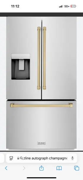 Rsmz-w-36-g Zline 36 Inch Standard Depth French Door Stainless Water/ic Refrigerator