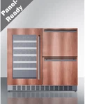 Summit 36" Combo Wine Cellar & 2 Drawer Refrigerator, Panel Ready, SWCDAR36UCPNR New. Price: $3999.00.