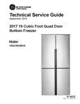Haier HRQ16N3BGS Refrigerator Service/repair Manual Book & Pdf New. Price: $29.99.
