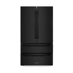 Zline 36" Counter Depth French Door Black Stainless Refrigerator RFM-36-BS OB1 Open. Price: $3080.01.