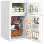 3.2 Cu.ft Double Door Mini Fridge W/ Freezer, Adjustable Shelf For Dorm, White New. Price: $197.99.