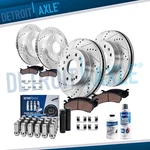 Front Rear Drilled Rotor Brake Pad 24PC Lugnut W/keys For Tahoe Yukon Suburban New. Price: $281.12.