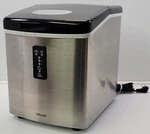 *l) Newair AI-100SS 28LB Countertop Portable Stainless Steel And Black Ice Maker Used. Price: $149.99.