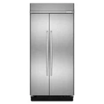 Kitchenaid KBSN602ESS 42" Built-in Side By Refrigerator Stainless Steel Open. Price: $7199.99.