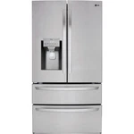 Lg 36" 4-DOOR French Refrigerator With 27.8 Cu. Ft. Capacity LMXS28626S Open. Price: $1699.99.