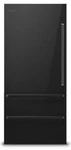 Viking Series MVBI7360WLSS 36" Black Glass Left Hinge Built-in Bottom Freezer Open. Price: $10999.99.