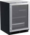 Marvel 24" Stainless Steel Frame Glass Built-in All Refrigerator MLRE224SG01A Open. Price: $1500.00.
