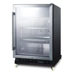 Summit SCR610BLRI 24" Glass Door Undercounter Refrigerator In Black, 5 Cu. Ft. New. Price: $1984.45.