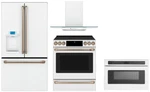 Cafe Matte White Kitchen With 30" Electric Range And French Door Refrigerator New. Price: $8650.00.