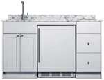 Summit CALDERA35ISINKL 63"W Kitchenette - White New. Price: $4541.67.