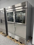 True TS-49-2-G-2-HC FGD01 54 1/8" S/s Half Door Cooler W/ Glass Top/solid Bottom New. Price: $6990.00.