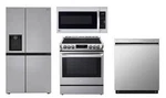Lg Full Stainless Kitchen: LRSXS2706S & LSE4611ST LDFN3432T LMV2031ST New. Price: $3649.00.
