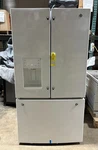 GFE26JGMWW 36" White 25.6 Cu. Ft. French Door Refrigerator Nob **read** Open. Price: $599.99.