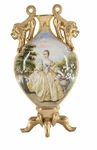 Porcelain Handmade Lion Handle Classical Flat VASE-24IN-NEW!. Price: $549.99.