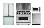 Viking Pro 36" Gas Range, Refrigerator, Dishwasher, Hood Insert & Microwave New. Price: $13231.00.