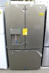 GFE26JMMES 36" Slate 25.6 Cu. Ft. French Door Refrigerator Nob #151566 Bp Open. Price: $1000.00.