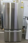 GDE25EYKFS 33" Stainless Bottom-freezer Refrigerator Nob #149969 Open. Price: $999.00.