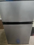 Insignia Silver Stainless Steel Compact Mini Fridge Top-freezer 2 Doors Used. Price: $150.00.