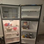 Stainless Steel Refrigerator, Works Good. Pick Up Only. Used. Price: $250.00.
