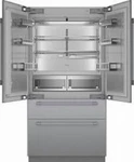 Thermador Freedom Collection T42BT120NS 42" 4-DOOR French Refrigerator Pictures Open. Price: $10499.00.