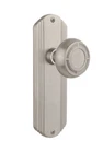 Nostalgic Warehouse Deco Plate With Mission Knob, Passage - 2.75", Satin Nickel Open. Price: $36.57.