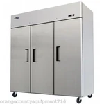 New 3 Door 78" Refrigerator Solid Stainless Steel Reach Atosa MBF8006GR #2214. Price: $4607.00.