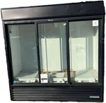 True GDM-69-HC-LD 78 1/8" 3 Glass Merchandiser Sliding Doors Black 115V New. Price: $6500.00.