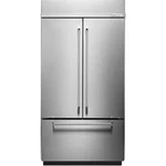 Kitchenaid KBFN502ESS 42 Inch Built-in French Door Refrigerator Open. Price: $8099.00.