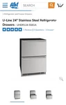 U-line Class UHDR124IS61A 24" Refrigerator Drawers New. Price: $1000.00.