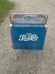 Vintage 1950'S Blue Pepsi-cola Picnic Metal Ice Chest Cooler W/ Bottle Opener Used. Price: $250.00.
