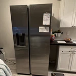 Side-by-side Refrigerator Stainless Steel Finish 2-DOOR Water Dispenser Samsung Used. Price: $387.50.