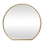 Modern Flat Bottom Round Mirror Metallic Gold Leaf Finish With Unique Steel New. Price: $585.60.