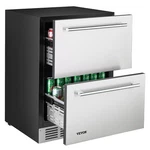 NEW/24 Inch Under Counter Drawer Refrigerator, Stainless Steel Dual Fridg. Price: $1159.80.