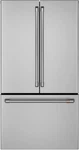 Cafe CWE23SP2MS1 36" Counter Depth French Door Smart Refrigerator Open. Price: $2499.99.