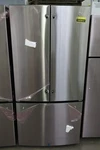 GNE25JYKFS 33" Stainless 24.7 Cu. Ft. French Door Refrigerator Nob #160853 Open. Price: $1249.00.